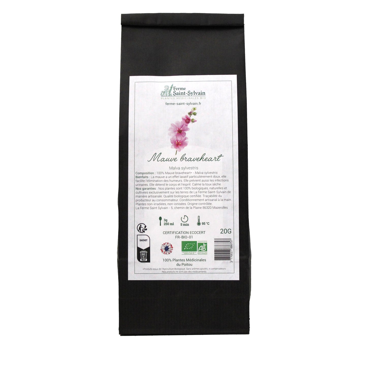 Tisane de Mauve Bio - Fleurs entières