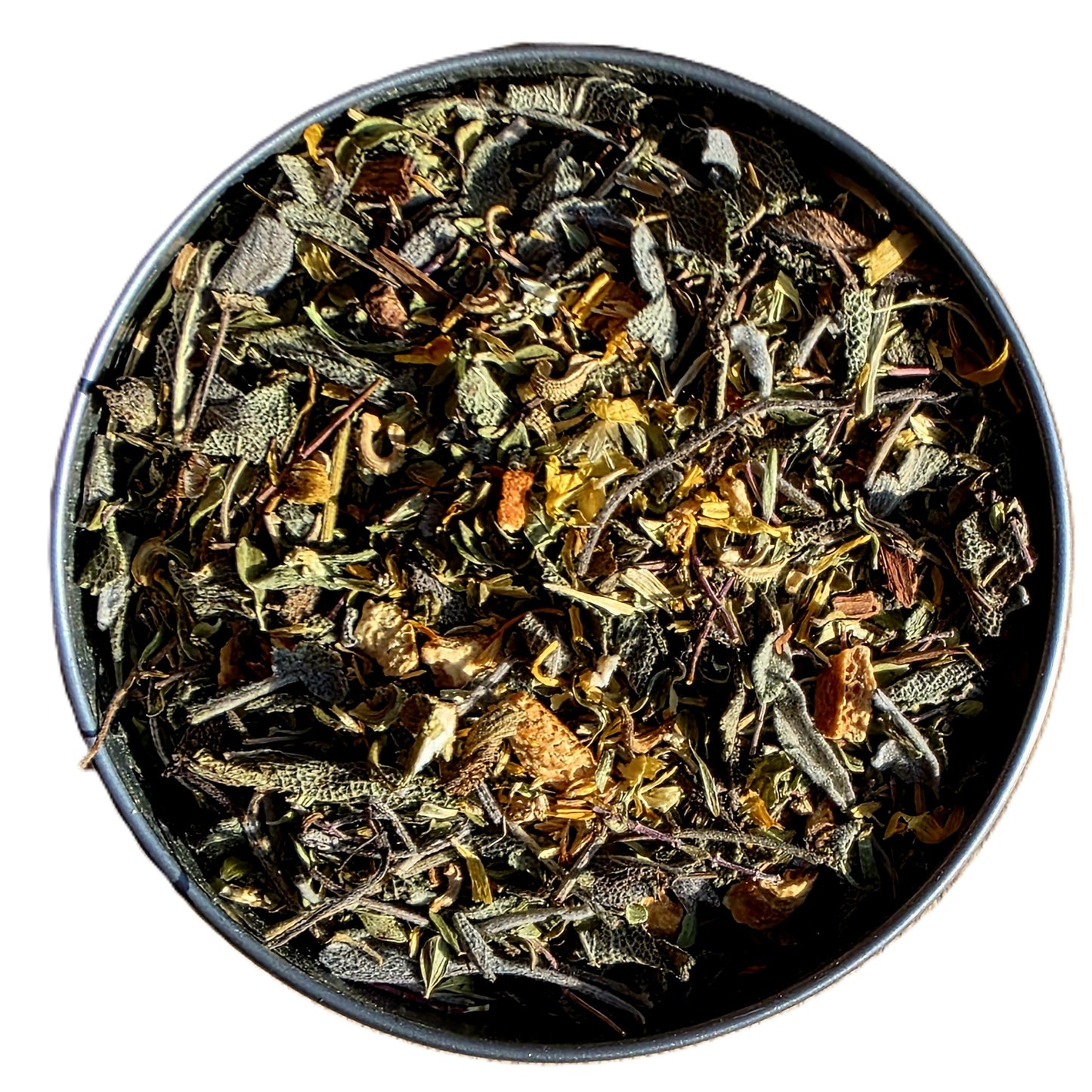 Tisane Merry Christmas Bio : thym citron, sauge officinale, orange déshydratée, cannelle