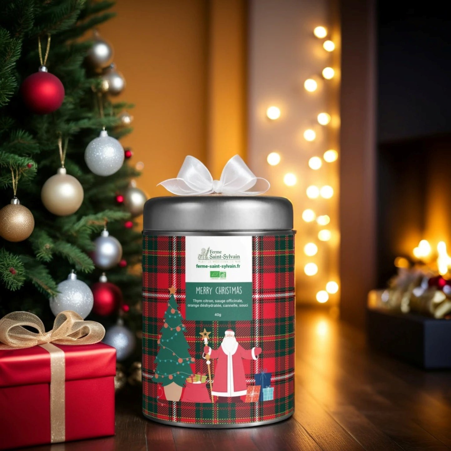 Tisane Merry Christmas Bio : thym citron, sauge officinale, orange déshydratée, cannelle
