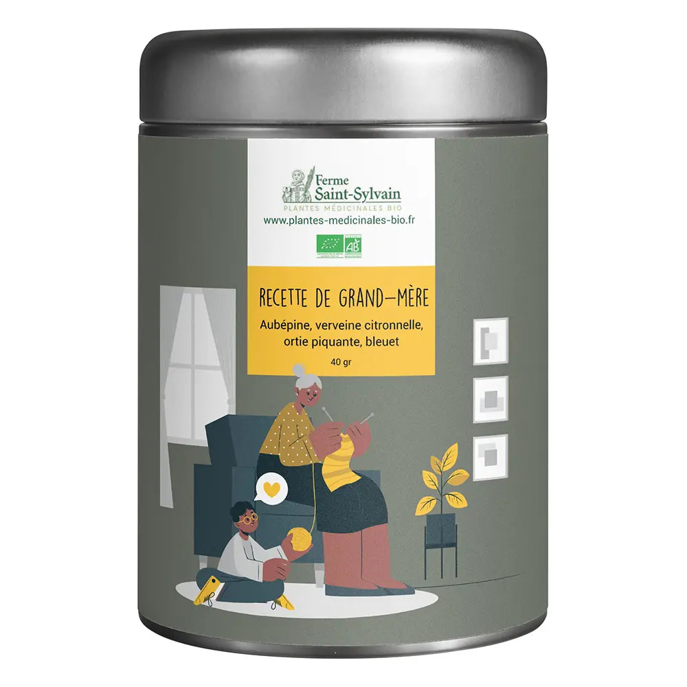 Tisane Recette de Grand-Mère Bio : aubépine, verveine citronnelle, ortie piquante