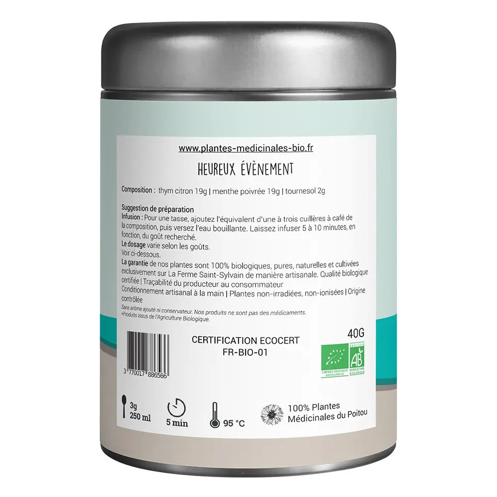 Tisane Heureux événement Bio