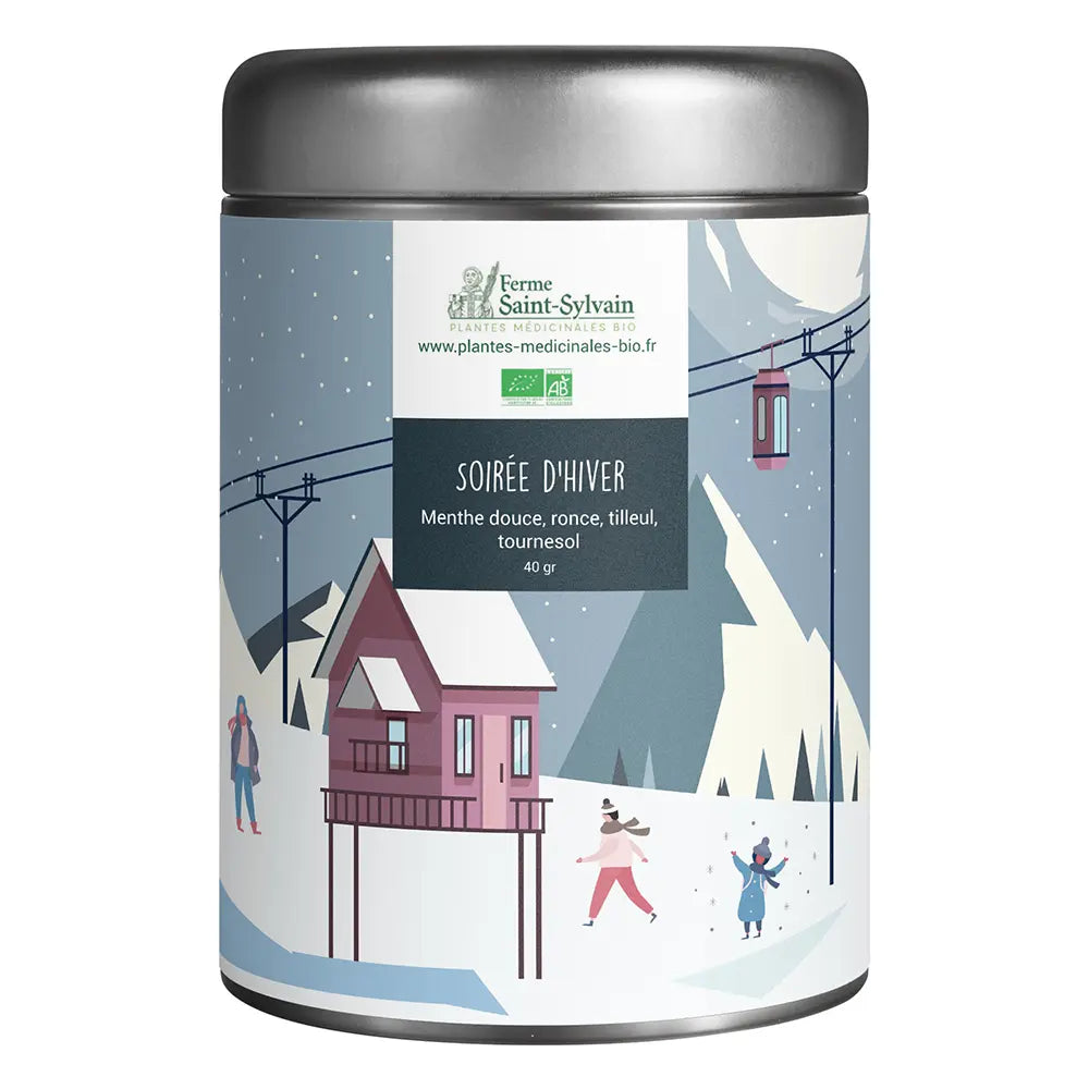 Tisane Soirée d'hiver Bio : menthe douche, ronce, tilleul