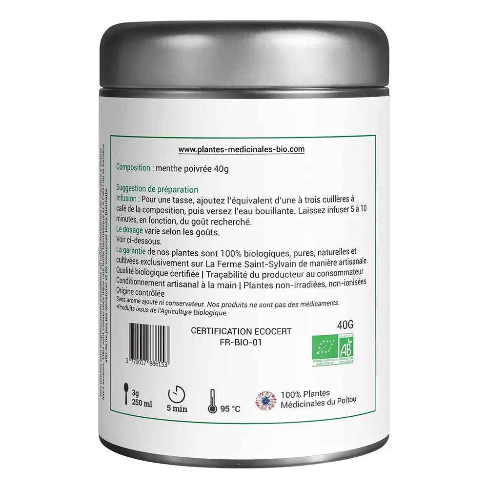 Tisane de Menthe poivrée Bio