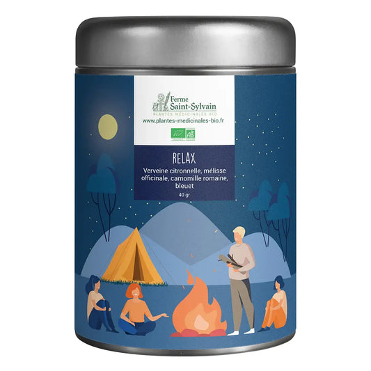 Tisane Relax Bio : verveine, mélisse officinale, camomille romaine