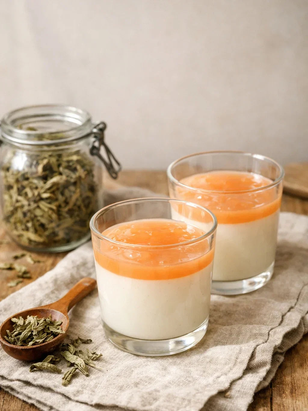 Panna cotta à la verveine séchée : un dessert crémeux et délicatement parfumé aux plantes