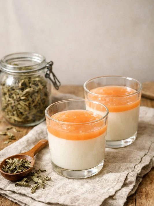 Panna cotta à la verveine séchée : un dessert crémeux et délicatement parfumé aux plantes