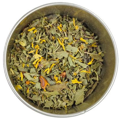 Tisane Coup de fouet Bio : menthe poivrée, thym citron, basilic, badiane, tournesol