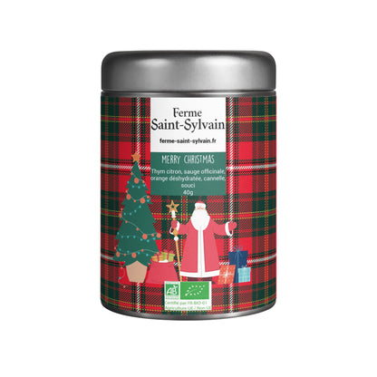 Tisane Merry Christmas Bio : thym citron, sauge officinale, orange déshydratée, cannelle
