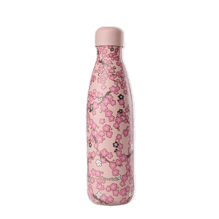 Bouteille isotherme Qwetch Originals Flowers Pastel Rose – 500 ml