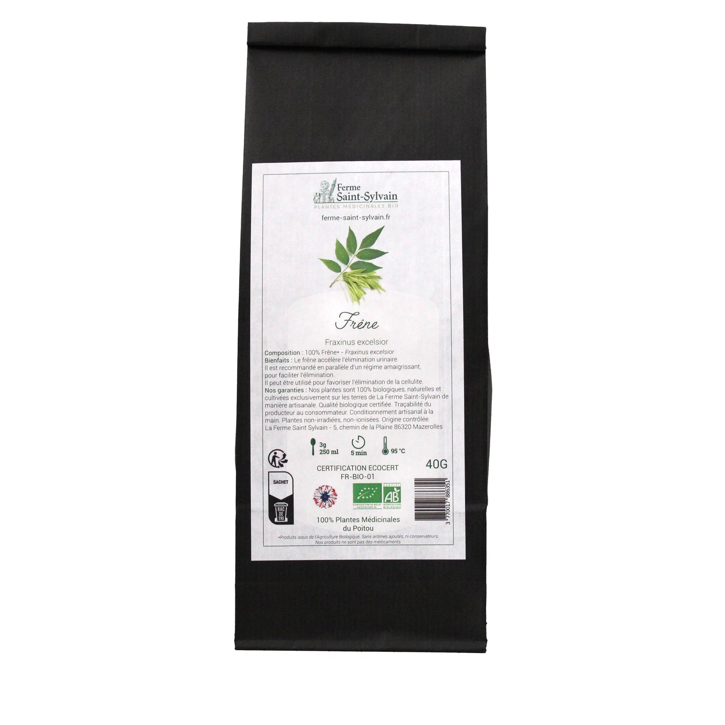 Feuilles de frêne bio prêtes pour l’infusion
