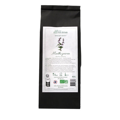 Feuilles séchées de menthe poivrée bio prêtes à infuser