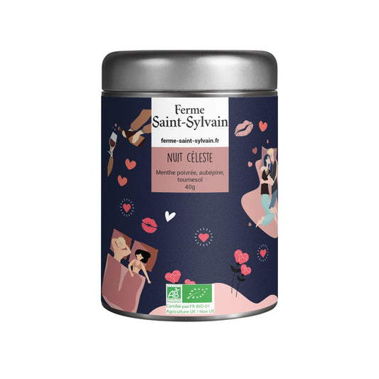 Tisane Nuit céleste Bio : aubépine, menthe poivrée, tournesol