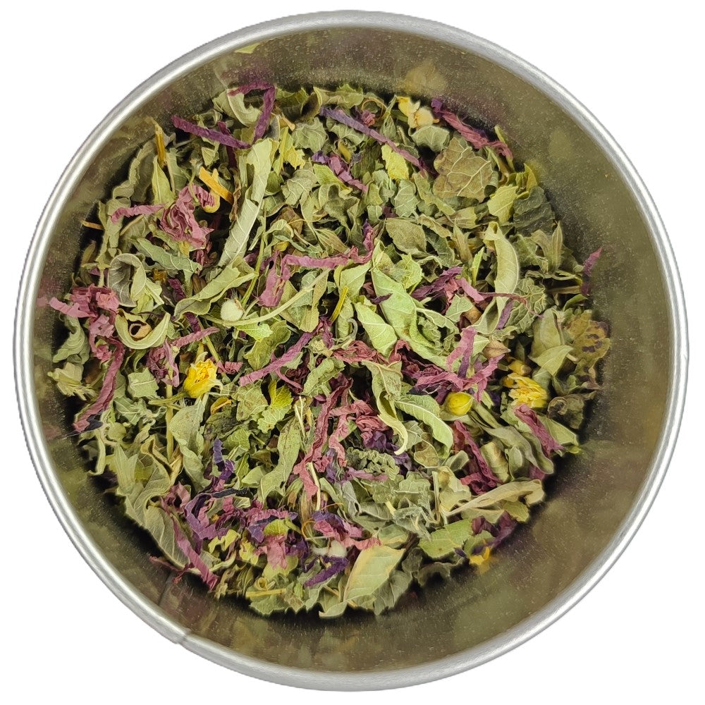 Tisane Nuit Douce Bio : mélisse, verveine citronnelle, tilleul, purple, camomille matricaire, coquelicot