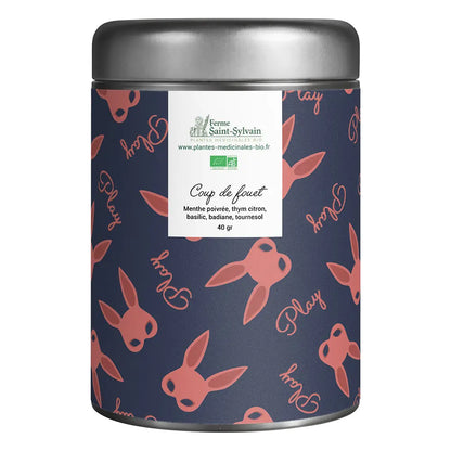 Tisane Coup de fouet Bio : menthe poivrée, thym citron, basilic, badiane, tournesol